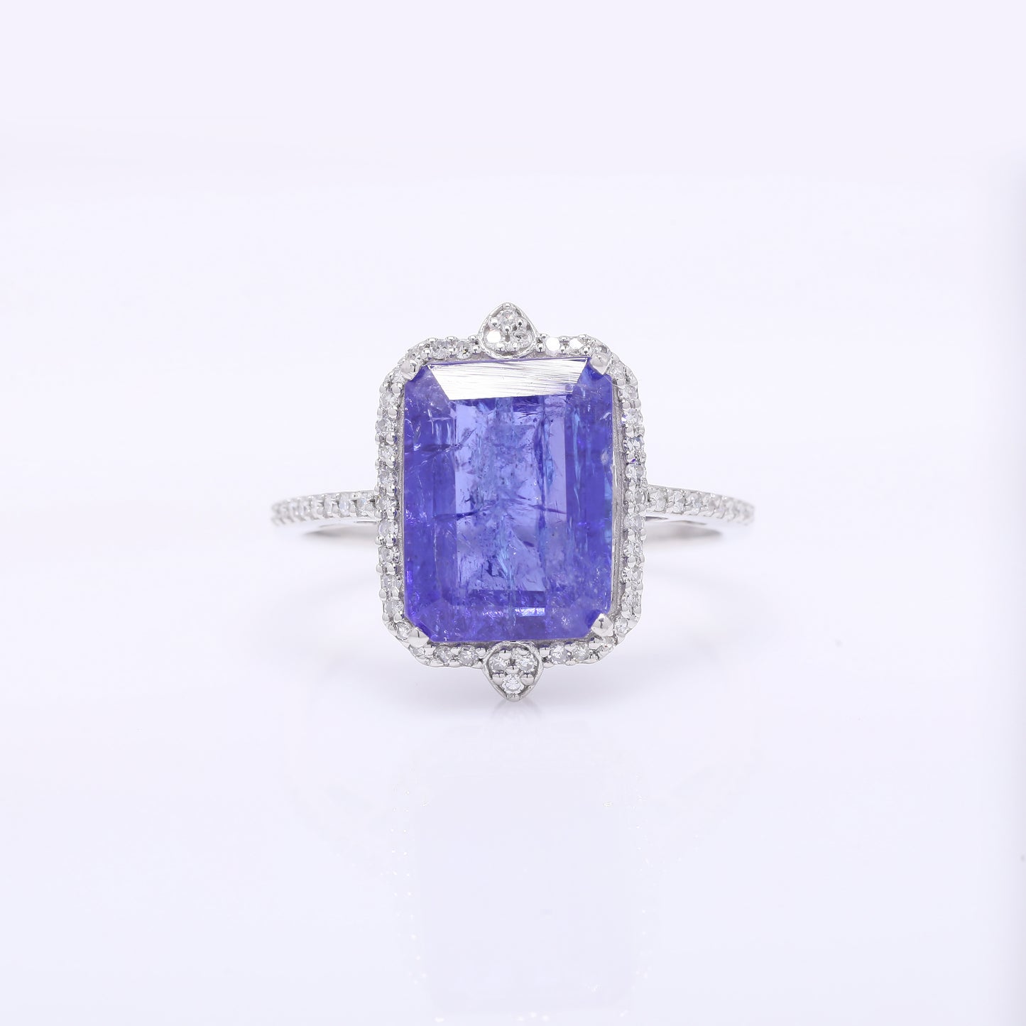 4.88 Ct Octagon Step Cut Natural Tanzanite 950 Platinum Ring