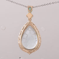 4.59 Ct Pear Aquamarine 9K Gold Pendant