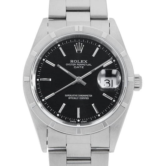Rolex Oyster Perpetual Date 15210 Black Y-Serial Pre-Owned Men's