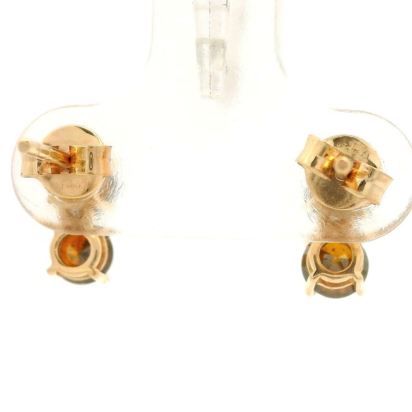 1.28 Ct Round Red Diamond 14K Gold Earrings