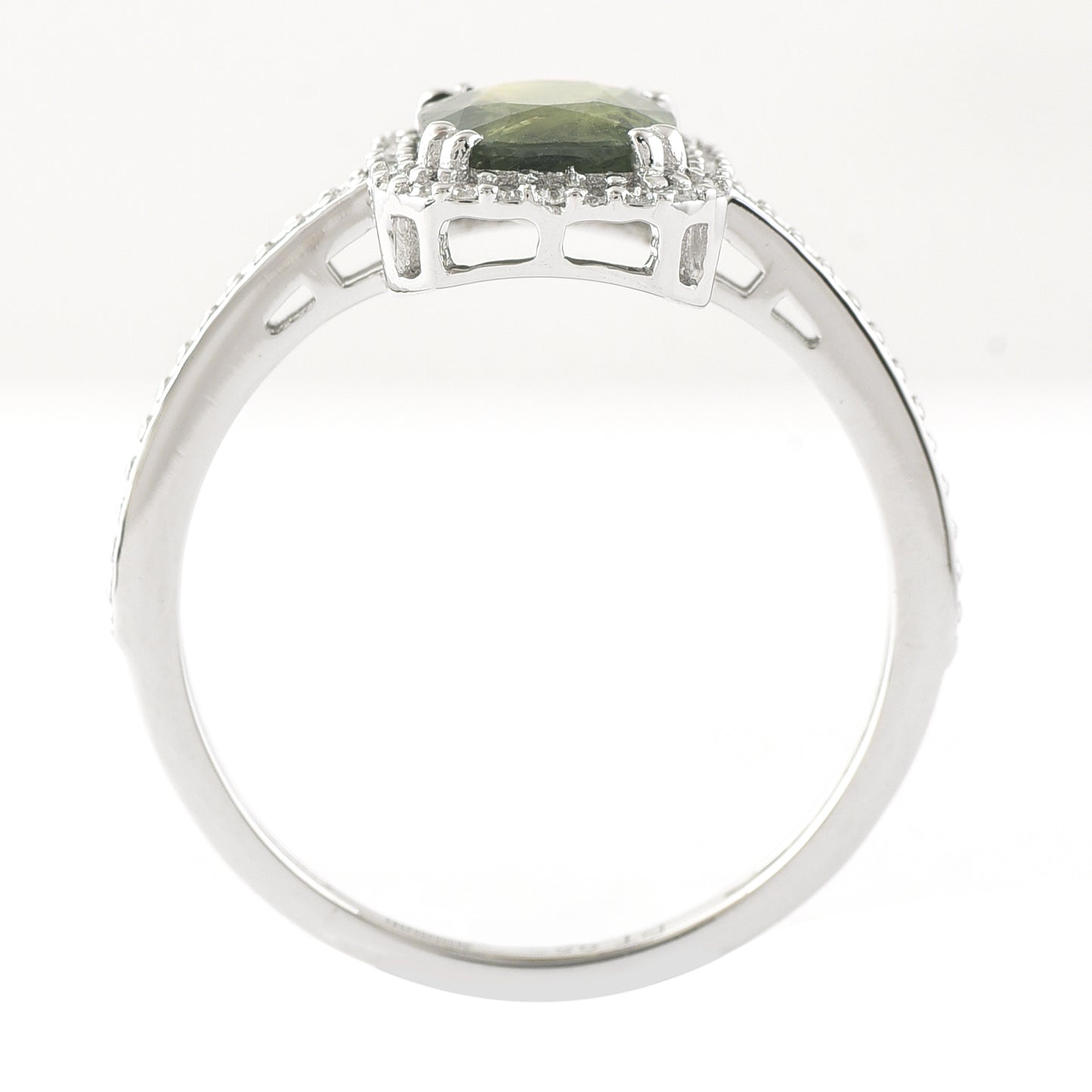1.71 Ct Oval Mixed Cut Natural Green Sapphire 950 Platinum Ring