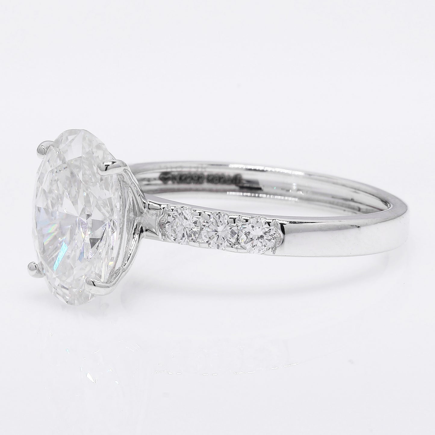 3.19 Ct Oval Brilliant Lab Grown Diamond 14K Gold Ring