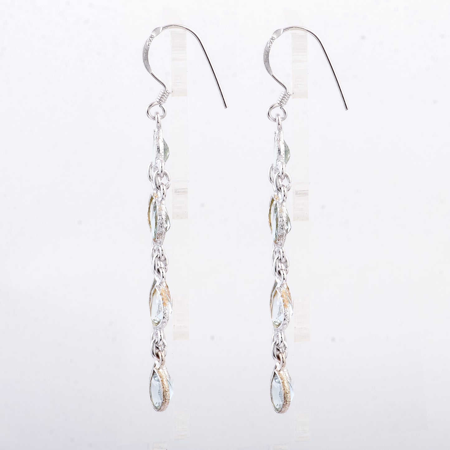 9.93 Ct Blue Topaz 925 Sterling Silver Earrings