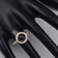 3.23 Ct Round Sapphire 9K Gold Ring