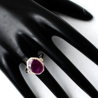 3.37 Ct Oval Mixed Cut Natural Corundum Ruby 14K Gold Ring