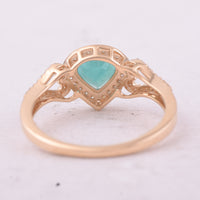 1.00 Ct Pear Mixed Cut Natural Emerald 14K Gold Ring