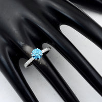 1.43 Carats Blue Lab Grown Diamond 14K Gold Ring