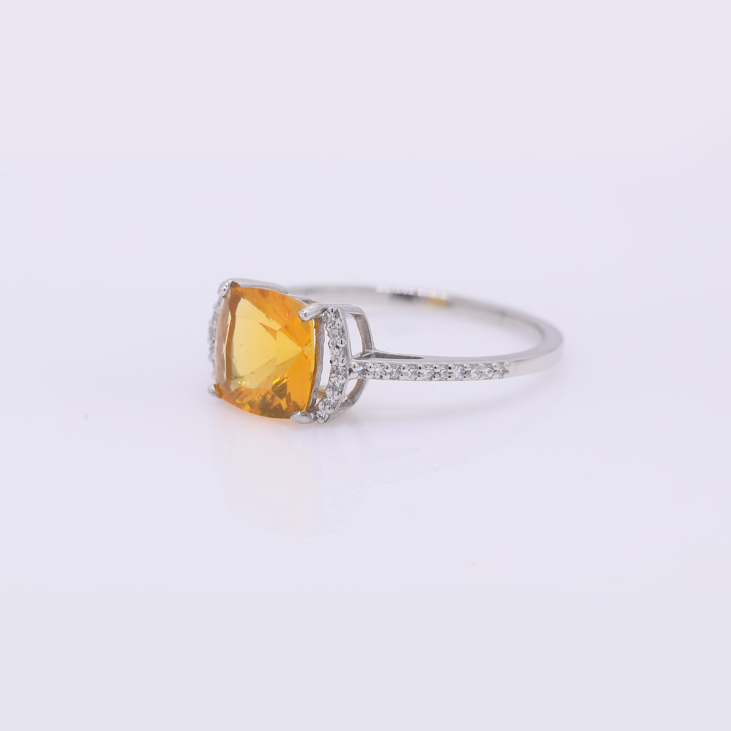 1.47 Ct Cushion Mixed Cut Natural Fire Opal 950 Platinum Ring