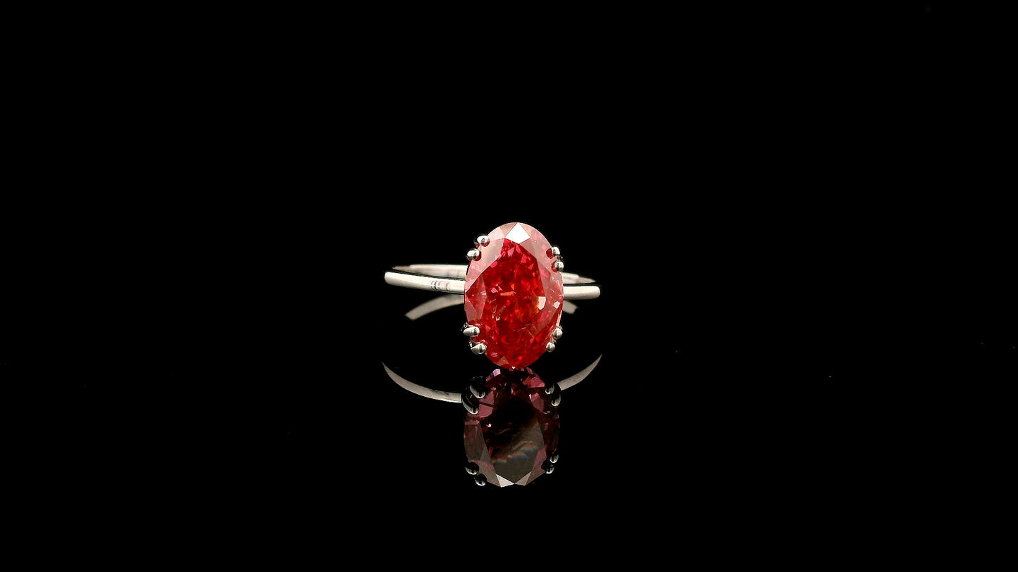 3.03 Carats Pink Lab Grown Diamond 14K Gold Ring