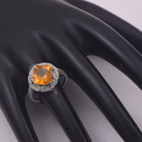 2.19 Ct Cushion Mixed Cut Natural Fire Opal 950 Platinum Ring