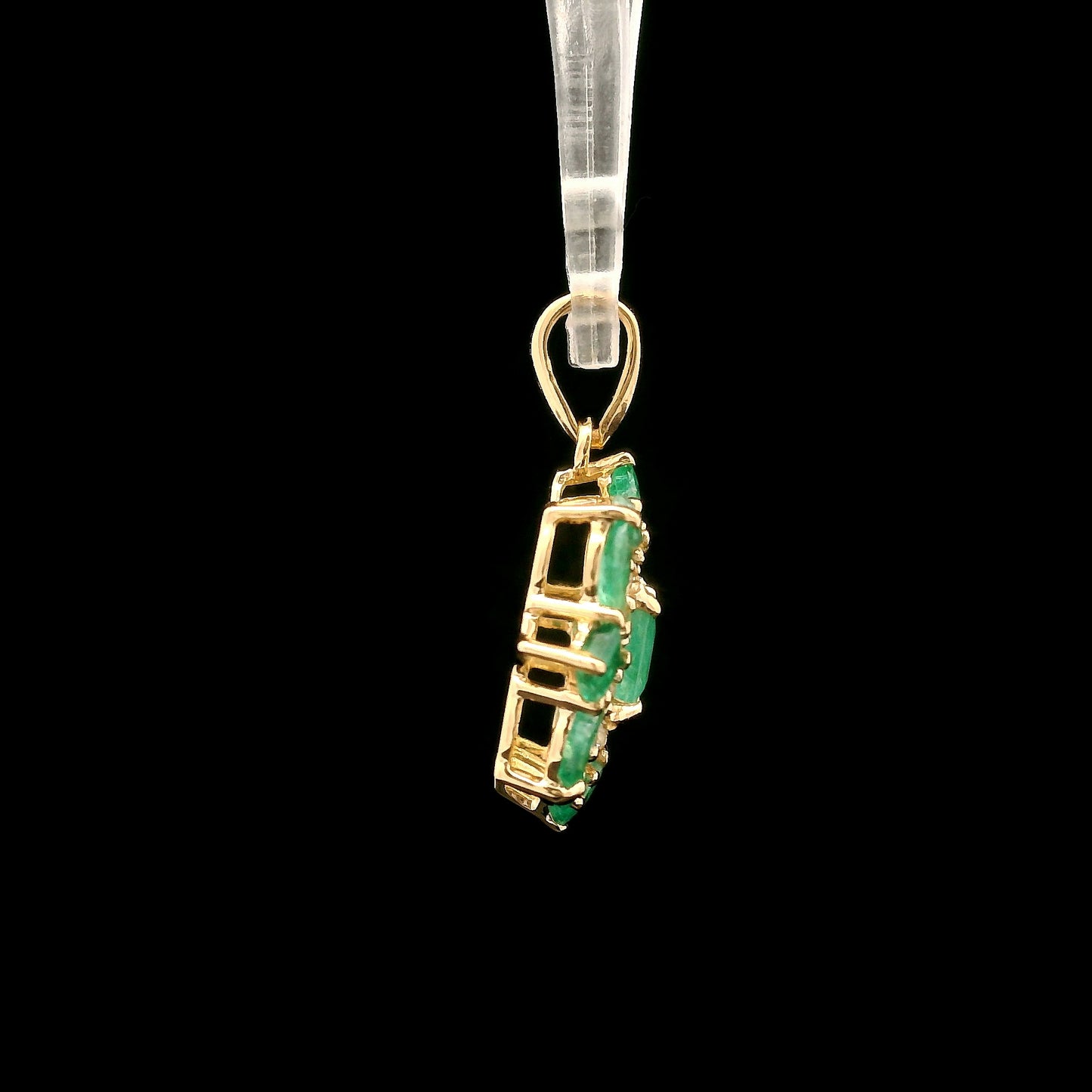 1.23 Ct Square Emerald 14K Gold Pendant