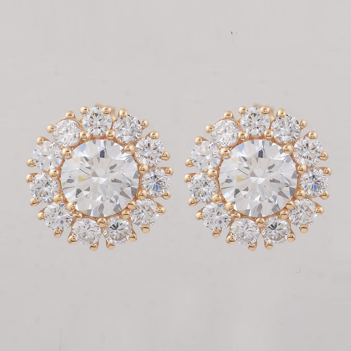 3.08 Carats Lab Grown Diamond 14K Gold Earrings