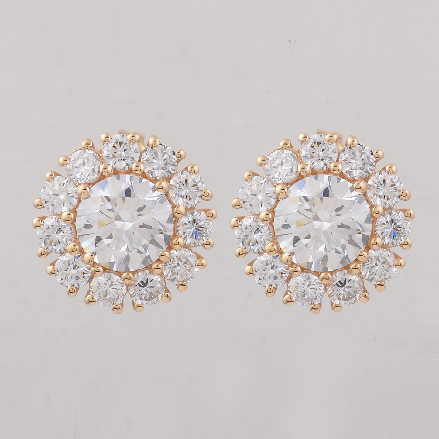 3.08 Carats Lab Grown Diamond 14K Gold Earrings