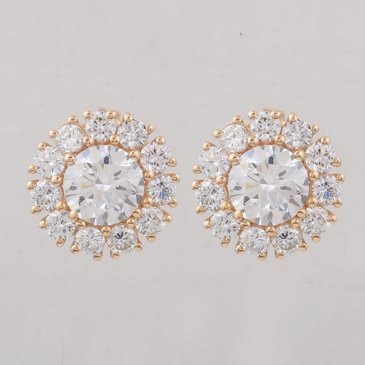 3.08 Carats Lab Grown Diamond 14K Gold Earrings