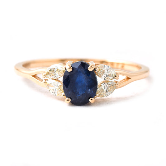 1.23 Ct Oval Sapphire 14K Gold Ring