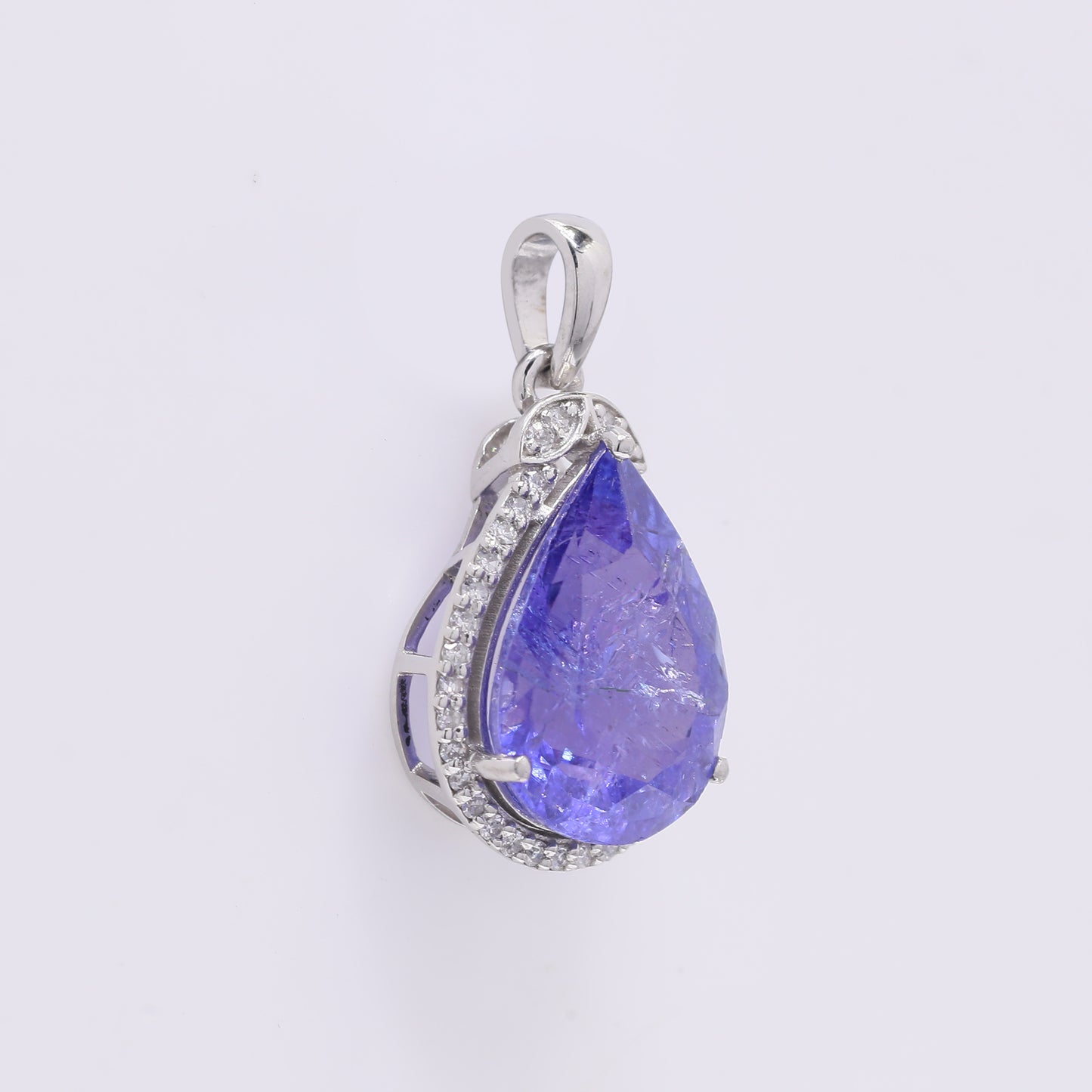 4.28 Ct Pear Mixed Cut Natural Tanzanite 950 Platinum Pendant