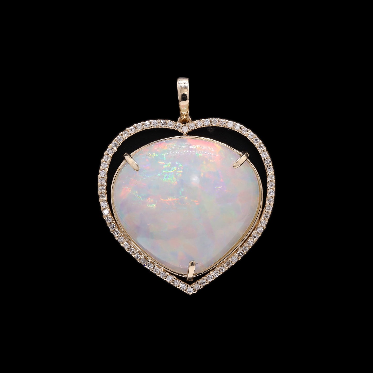 14.98 Ct Pear Cabochon Natural Opal 14K Gold Pendant