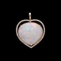 14.98 Ct Pear Cabochon Natural Opal 14K Gold Pendant