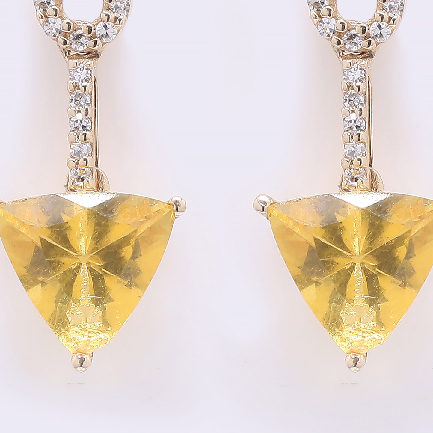 1.44 Ct Triangle Mixed Cut Natural Fire Opal 14K Gold Earrings
