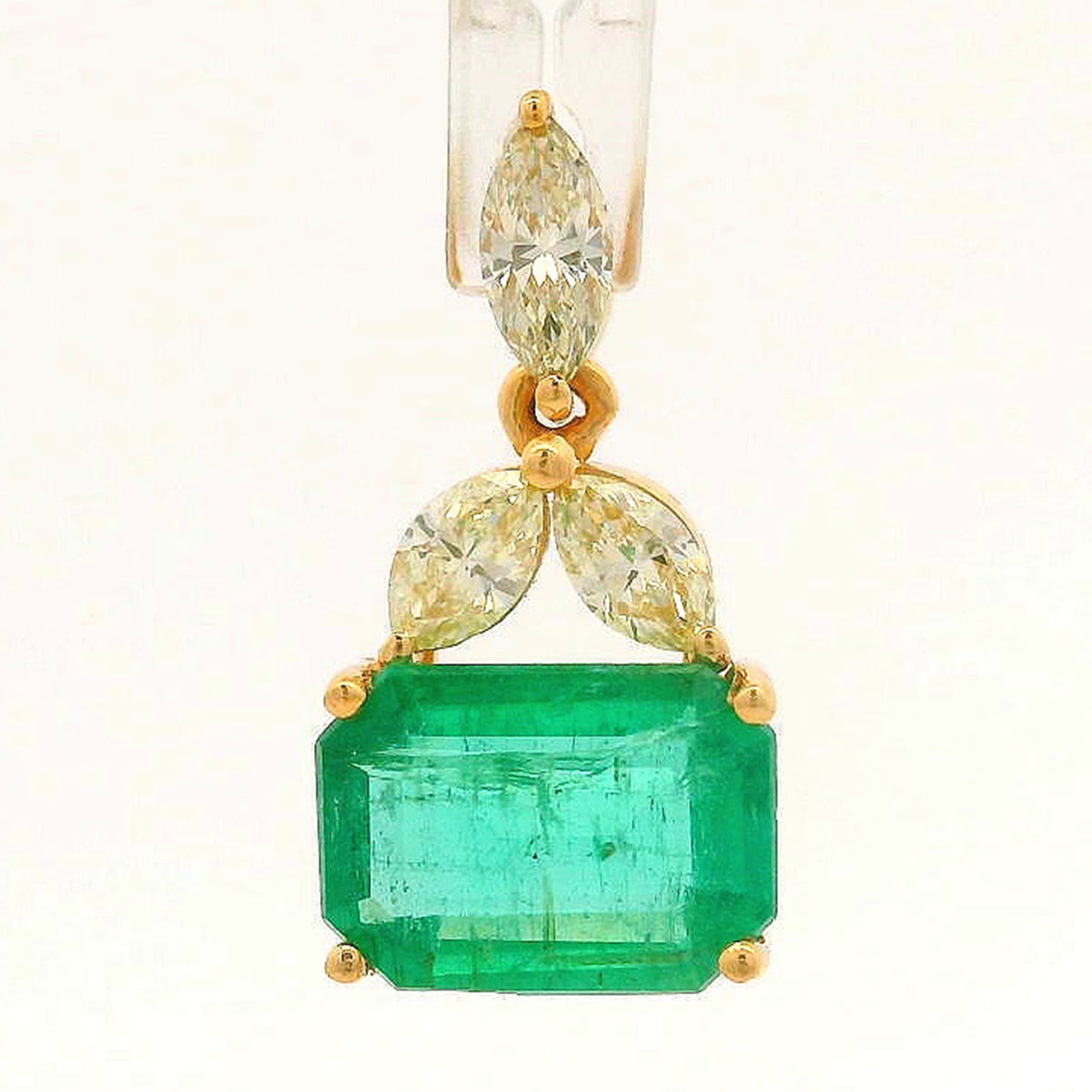 1.54 Ct Octagon Emerald 14K Gold Pendant