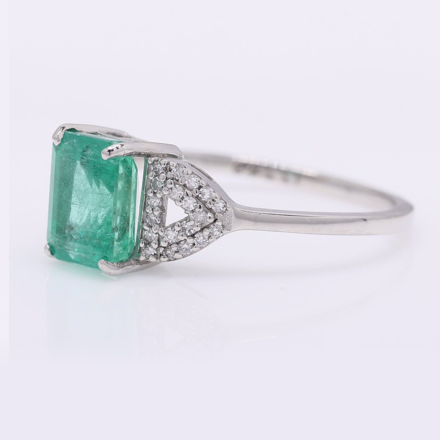 1.78 Ct Octagon Step Cut Natural Emerald 950 Platinum Ring
