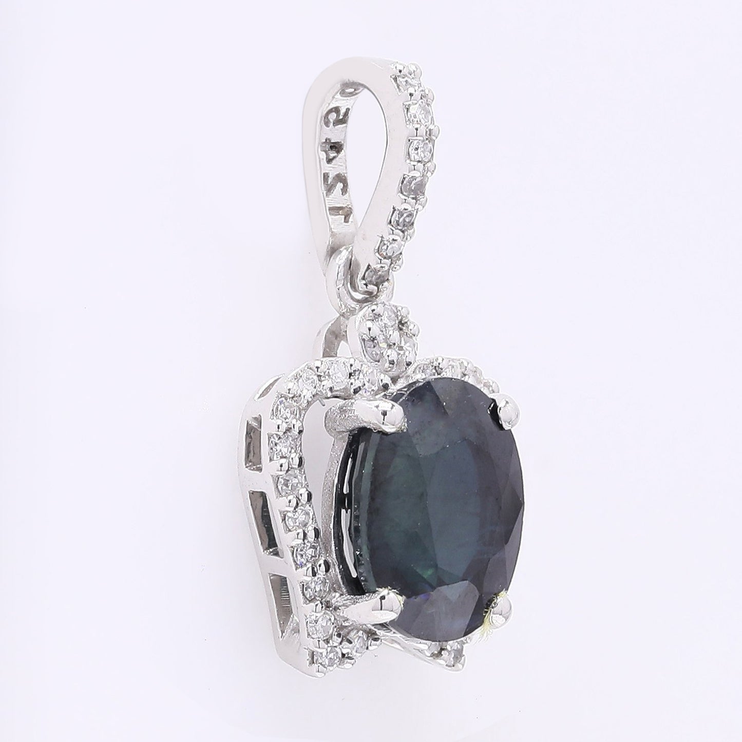 1.93 Ct Oval Mixed Cut Natural Sapphire 950 Platinum Pendant