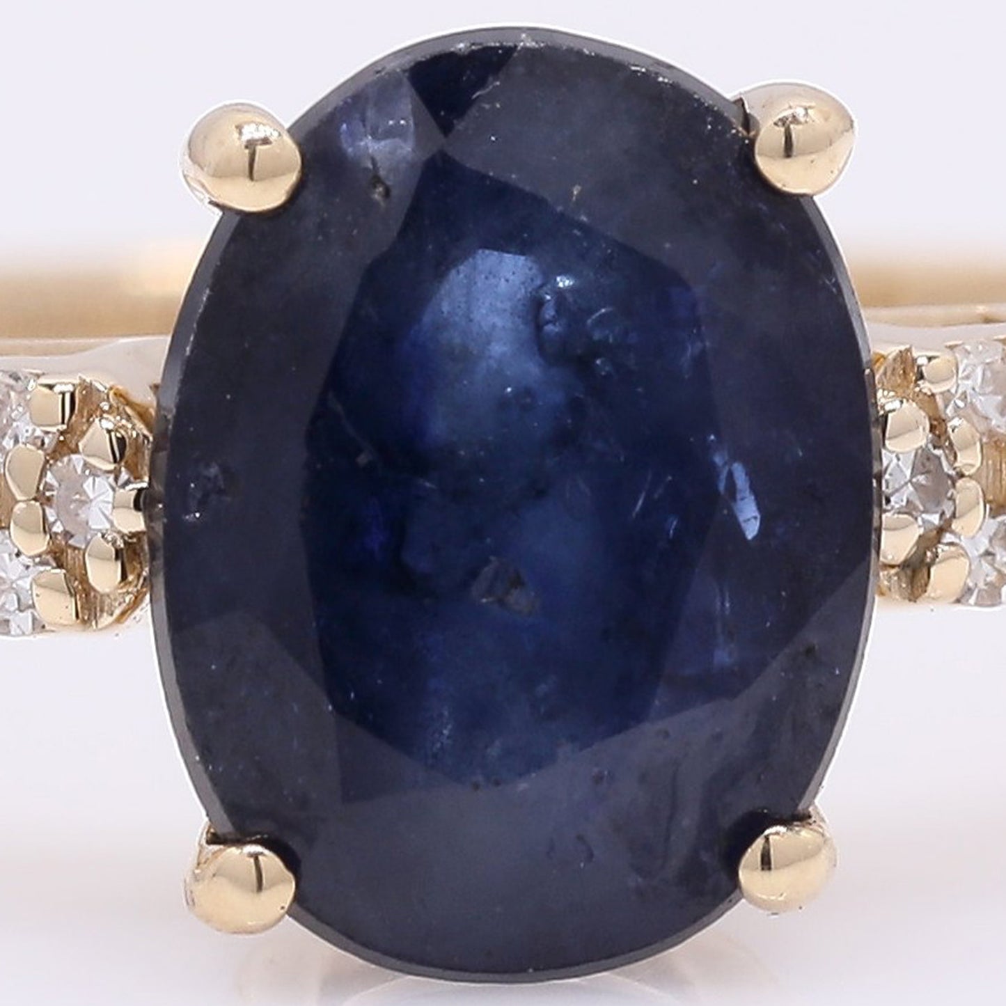 1.85 Ct Oval Mixed Cut Natural Sapphire 14K Gold Ring