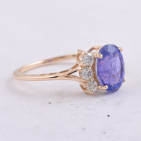 2.63 Ct Oval Natural Tanzanite 14K Gold Ring