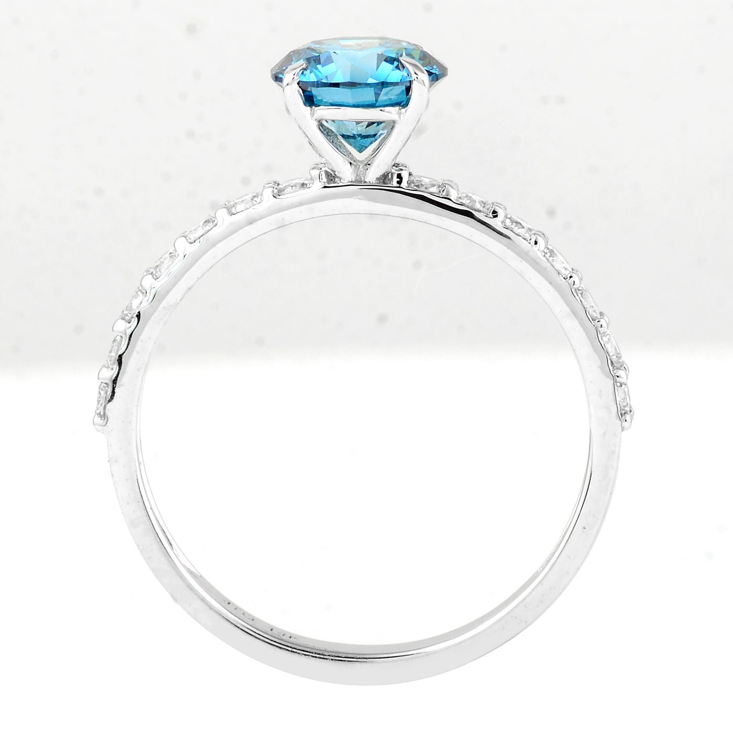 1.63 Carats Blue Lab Grown Diamond 14K Gold Ring