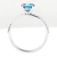 1.63 Carats Blue Lab Grown Diamond 14K Gold Ring