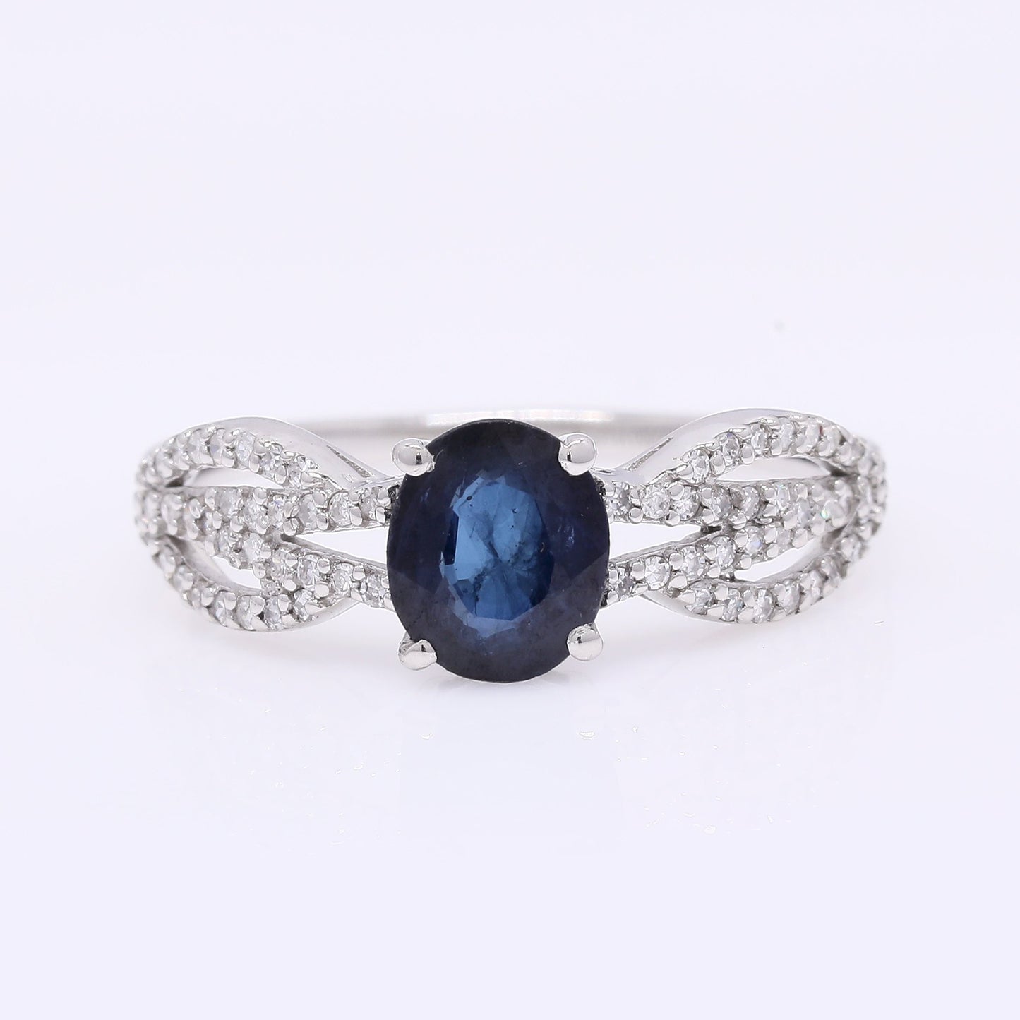 1.34 Ct Oval Mixed Cut Natural Sapphire 950 Platinum Ring