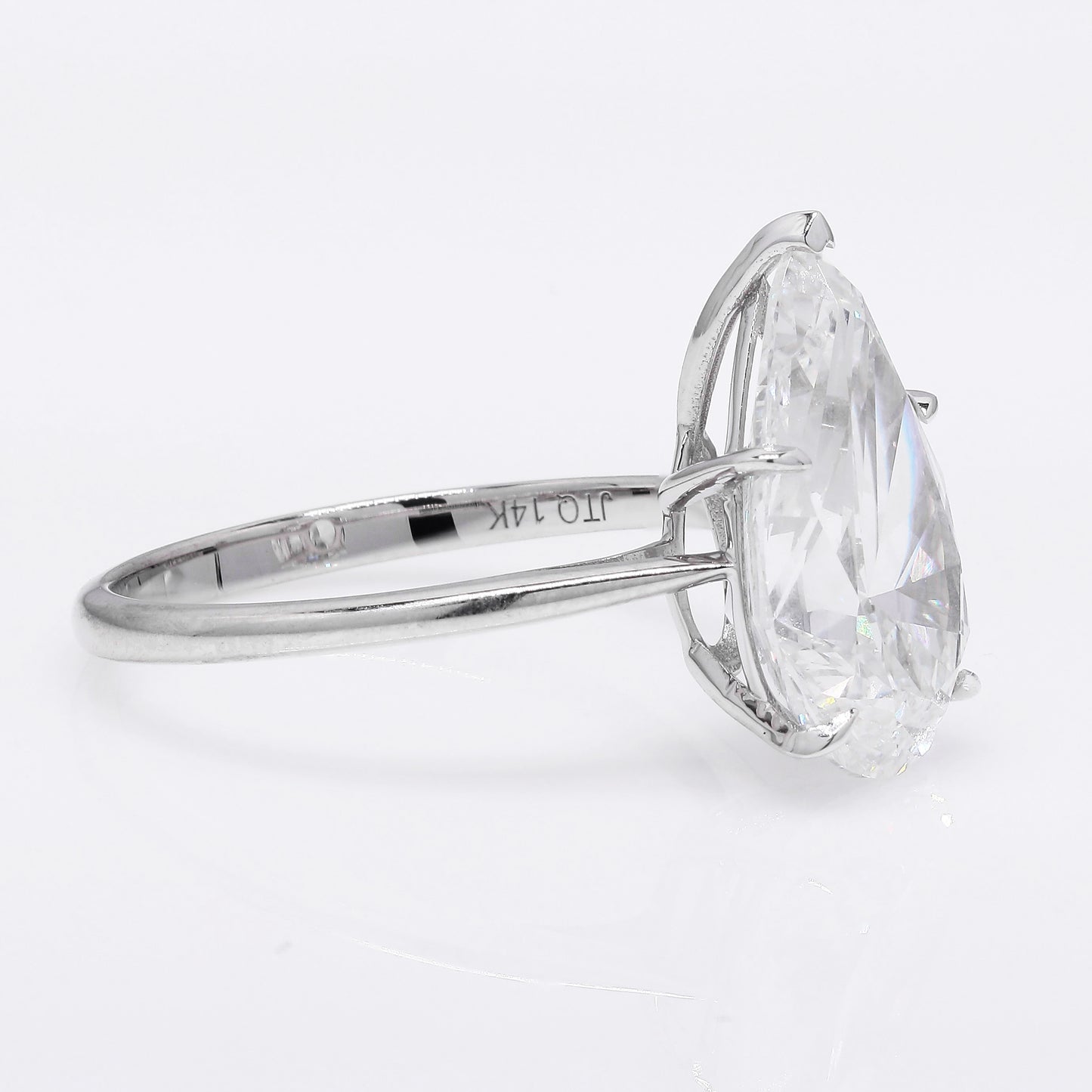 5.08 Ct Pear Brilliant Lab Grown Diamond 14K Gold Ring