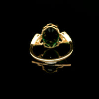 3.75 Ct Oval Mixed Cut Lab Grown Emerald 14K Gold Ring