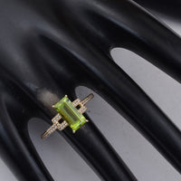 1.96 Ct Baguette Peridot 9K Gold Ring