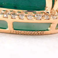 4.62 Ct Oval Mixed Cut Natural Emerald 14K Gold Pendant