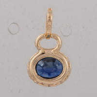 1.65 Ct Oval Sapphire 9K Gold Pendant