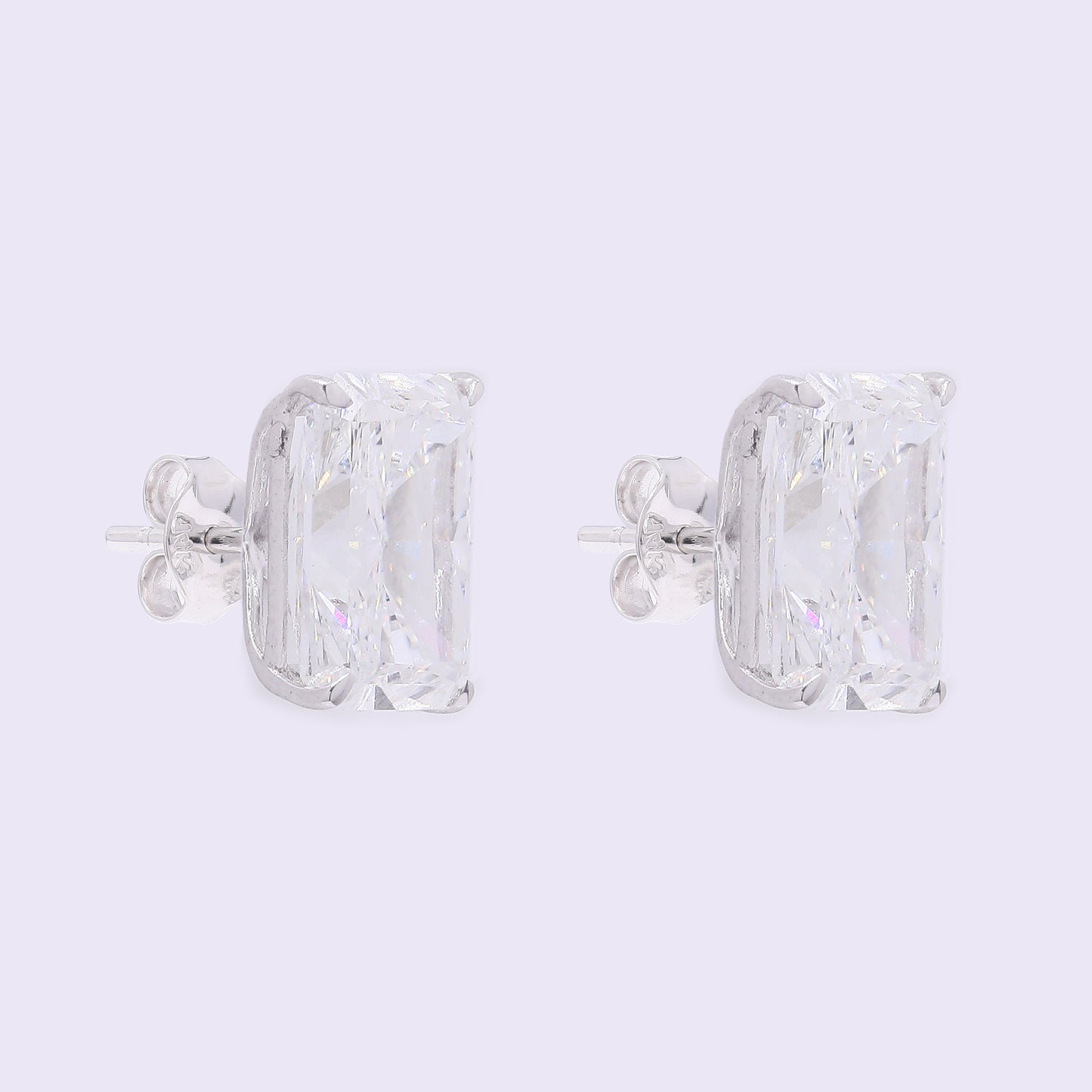 3.78 Carats Lab Grown Diamond 14K Gold Earrings