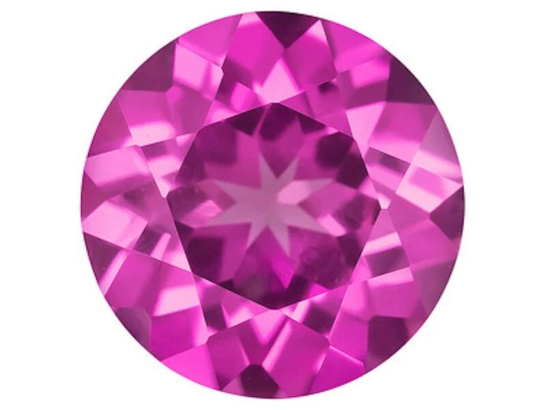 6.32 Carats Lab Grown Pink Sapphire Round Loose Gemstone