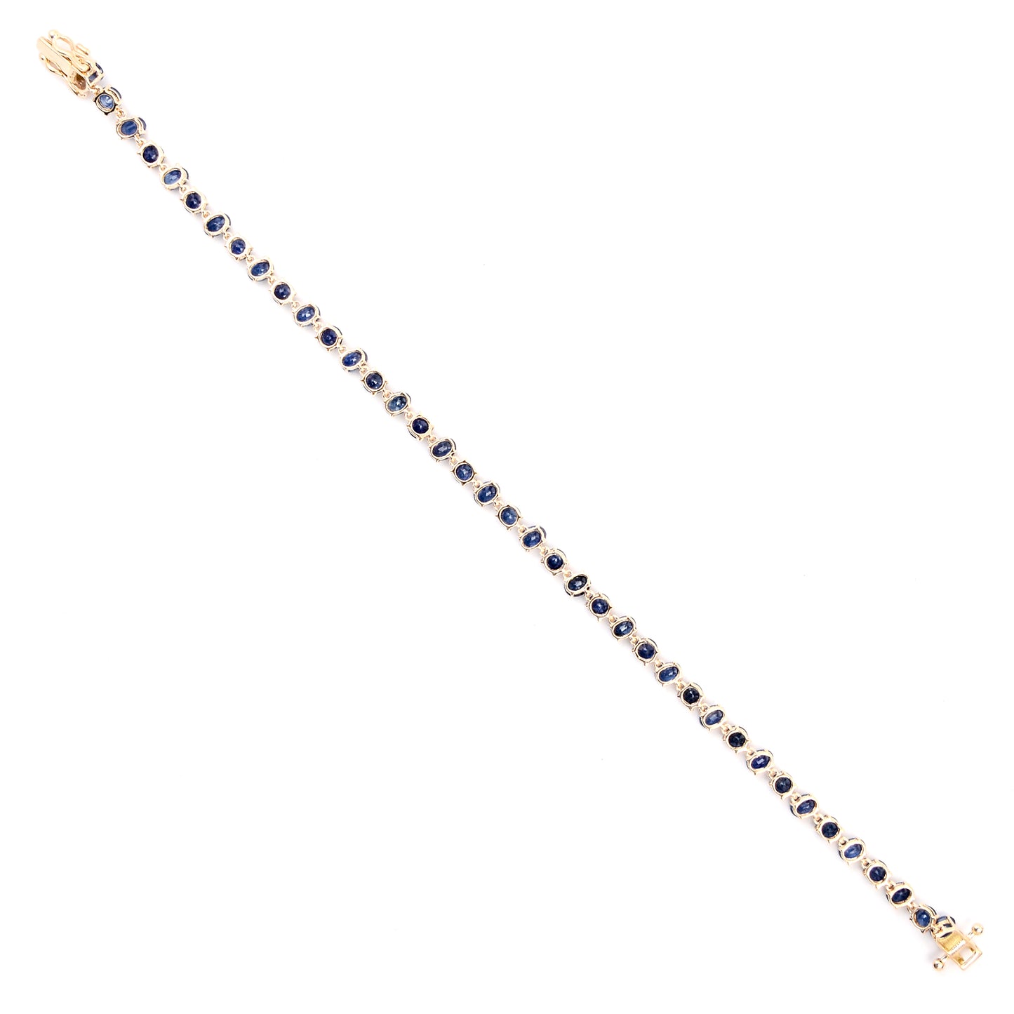 6.35 Ct Oval Sapphire 14K Gold Bracelet