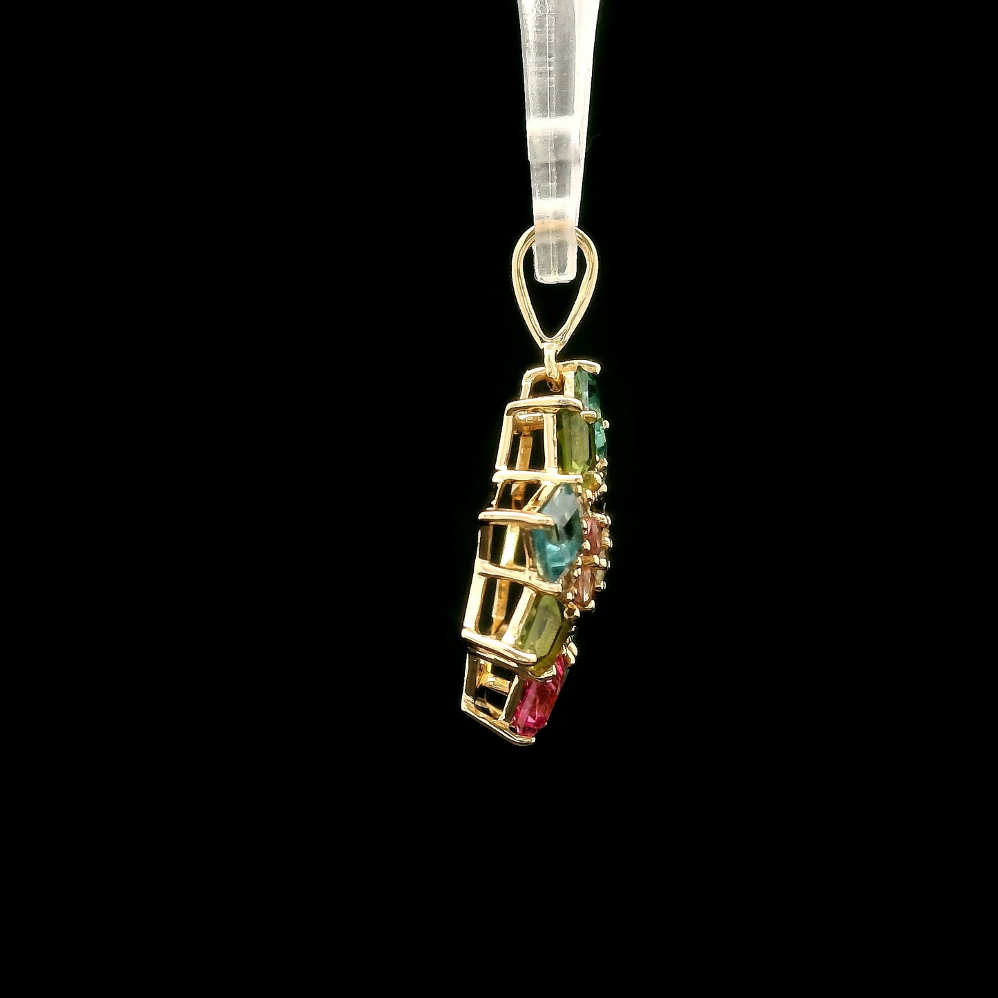 1.88 Ct Square Tourmaline 14K Gold Pendant