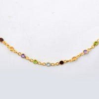 8.63 Ct Round Garnet, Peridot, Blue Topaz, Citrine, Amethyst 925 Sterling Silver Necklace