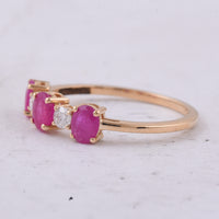 1.01 Ct Oval Natural Ruby 14K Gold Ring
