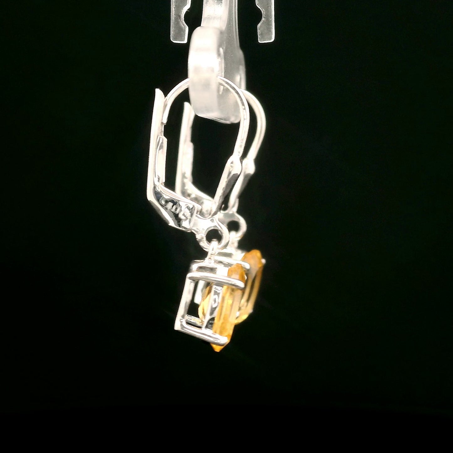 2.03 Ct Oval Citrine 925 Sterling Silver Earrings