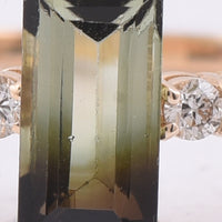 0.95 Ct Rectangle Step Cut Natural Tourmaline 14K Gold Ring