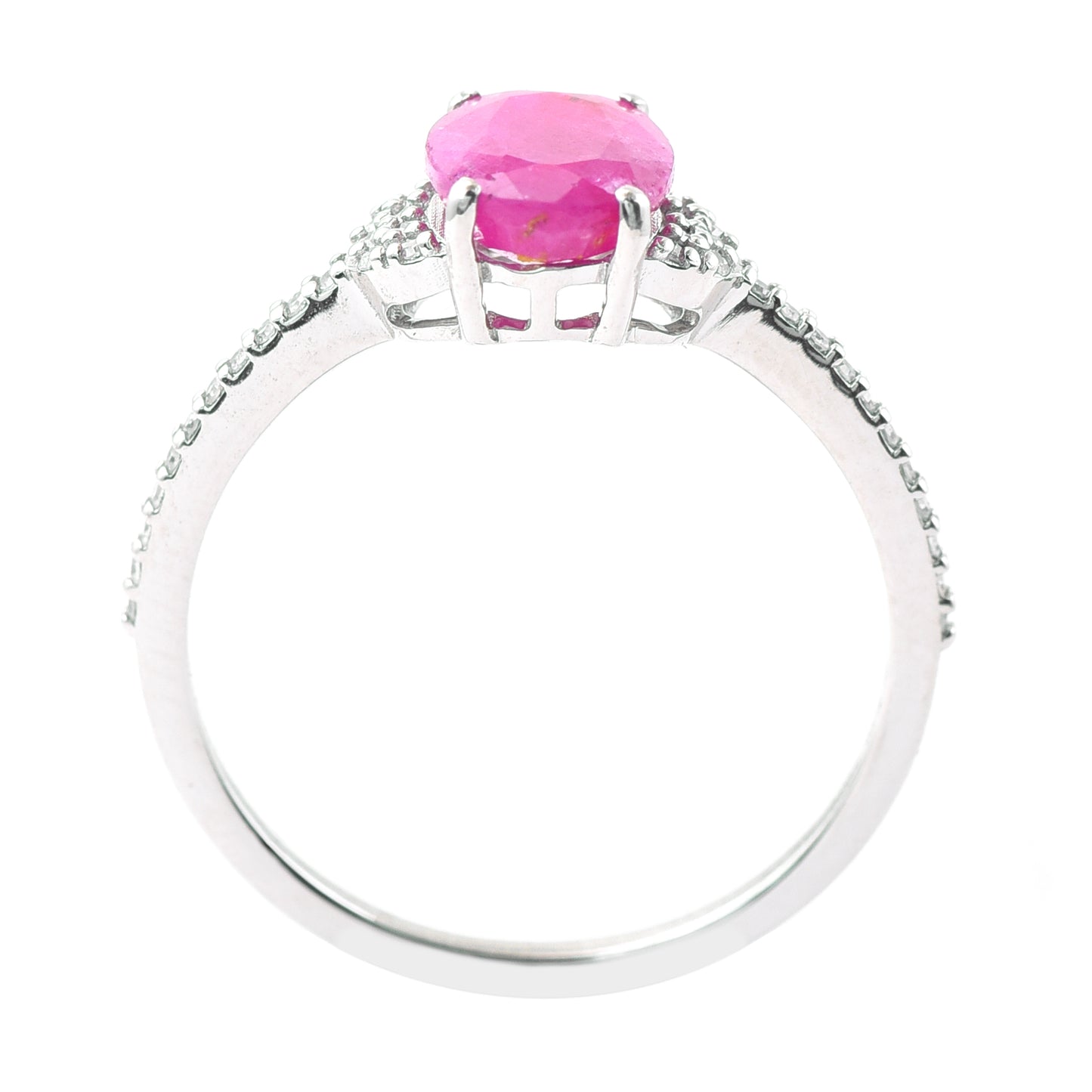 1.77 Ct Oval Mixed Cut Natural Ruby 950 Platinum Ring