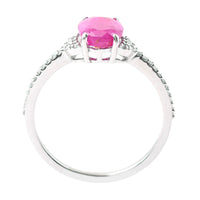 1.77 Ct Oval Mixed Cut Natural Ruby 950 Platinum Ring