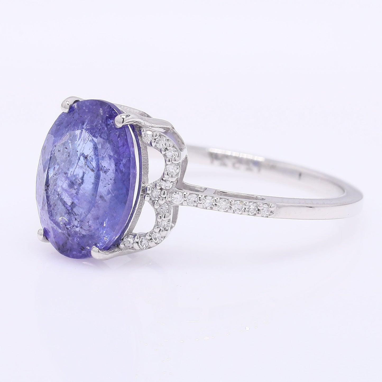 3.97 Ct Oval Mixed Cut Natural Tanzanite 950 Platinum Ring
