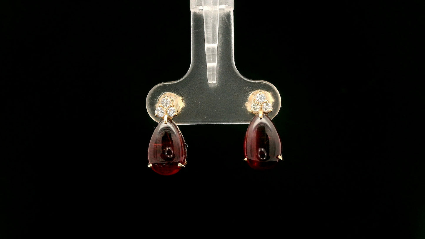 5.64 Ct Pear Tourmaline 14K Gold Earrings
