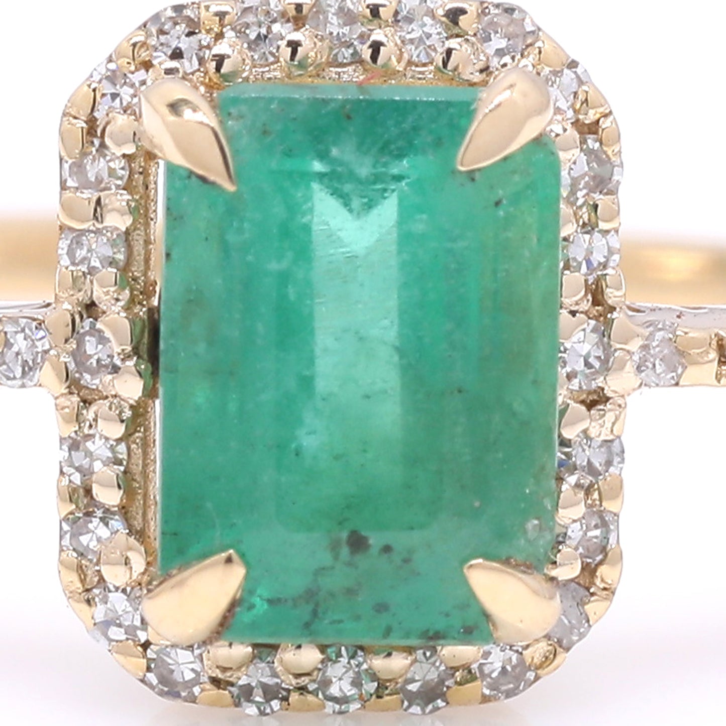 1.19 Ct Octagon Step Cut Natural Emerald 14K Gold Ring
