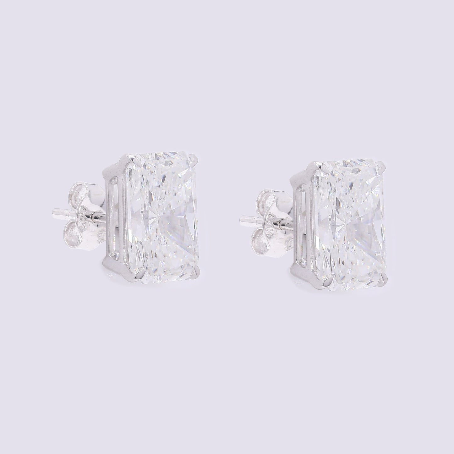 3.71 Carats Lab Grown Diamond 14K Gold Earrings